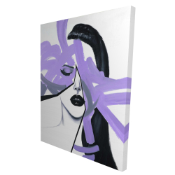 Portrait de femme mauve et abstrait