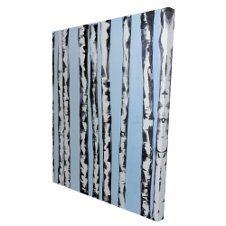 Birches on a blue background