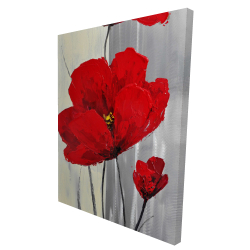 Fleurs rouges sur fond gris