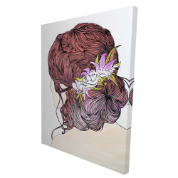 Woman from behind with flowers