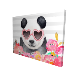 Panda with heart-shaped glasses