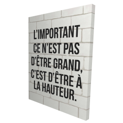 L'important ce n'est pas d'être grand...