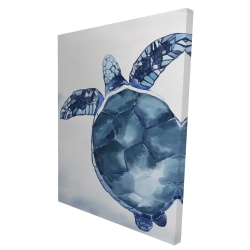 Watercolor blue turtle