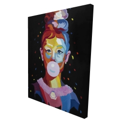 Portrait coloré audrey hepburn avec gomme à mâcher