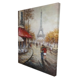 Couple walking in paris street