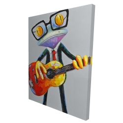 Funny frog playing guitar