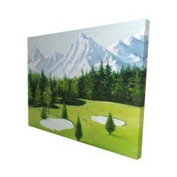 Terrain de golf avec vue sur les montagnes