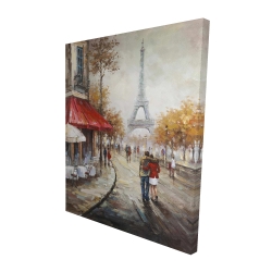 Couple walking in paris street