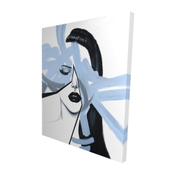 Portrait de femme bleu et abstrait