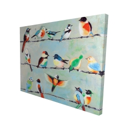 Small abstract colorful birds