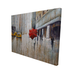 Parapluie rouge dans la rue