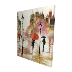 Passants sous leur parapluies