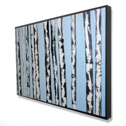 Birches on a blue background