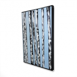 Birches on a blue background