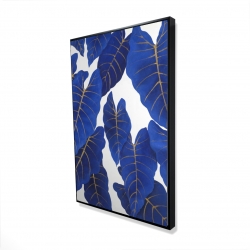 Feuilles bleues abstraites tropicales