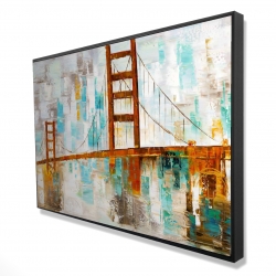 Golden gate tacheté de peinture turquoise