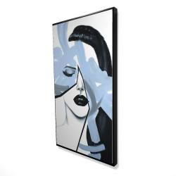 Portrait de femme bleu et abstrait