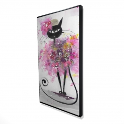 Chat en cartoon en fleurs