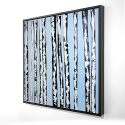 Birches on a blue background