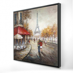 Couple walking in paris street