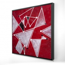 Triangles blancs sur fond rouge