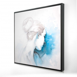 Watercolor abstract girl with hair bun