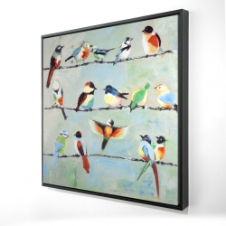 Small abstract colorful birds