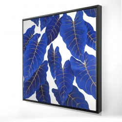 Feuilles bleues abstraites tropicales