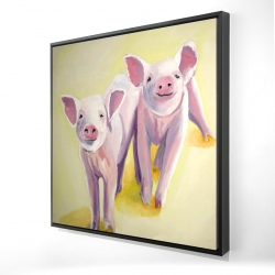 Two smiling pigs