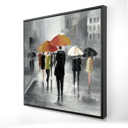 Scene de rue parapluies