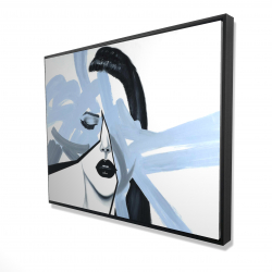 Portrait de femme bleu et abstrait