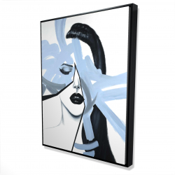 Portrait de femme bleu et abstrait