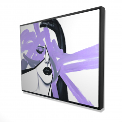 Portrait de femme mauve et abstrait