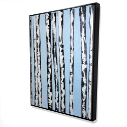 Birches on a blue background