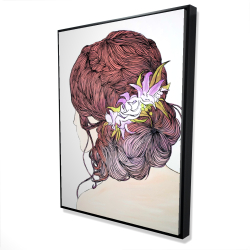 Woman from behind with flowers