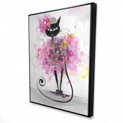 Chat en cartoon en fleurs