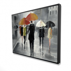 Street scene with umbrellas