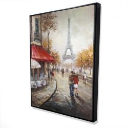 Couple walking in paris street