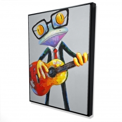 Funny frog playing guitar