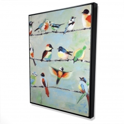 Small abstract colorful birds