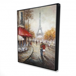 Couple walking in paris street