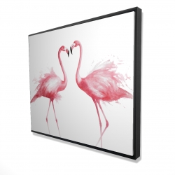 Two pink flamingo watercolor
