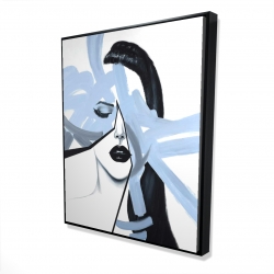 Portrait de femme bleu et abstrait