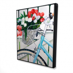 Bicyclette avec panier de tulipes