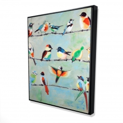 Small abstract colorful birds