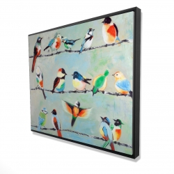 Small abstract colorful birds