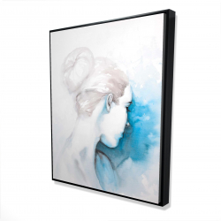 Watercolor abstract girl with hair bun