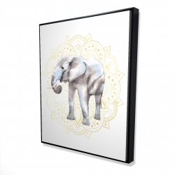 Elephant on mandalas pattern