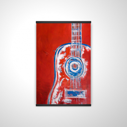 Guitare rouge abstraite et moderne