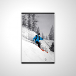 Homme skiant dans la montagne 